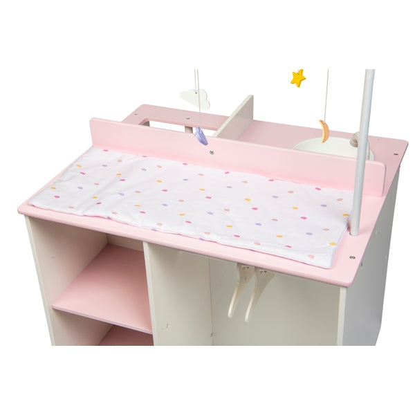 Wooden Nursery Dolls Changing Station Playset