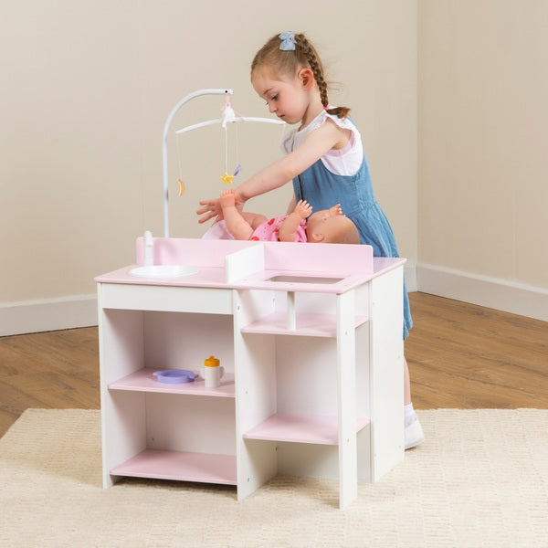 Wooden Nursery Dolls Changing Station Playset