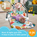 Fisher-Price Glow & Grow Kick & Play Piano Baby Gym Blue + Free Activity Book