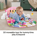 Fisher-Price Glow & Grow Kick & Play Piano Baby Gym Pink + Free Activity Book