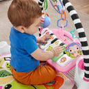 Fisher-Price Glow & Grow Kick & Play Piano Baby Gym Pink + Free Activity Book