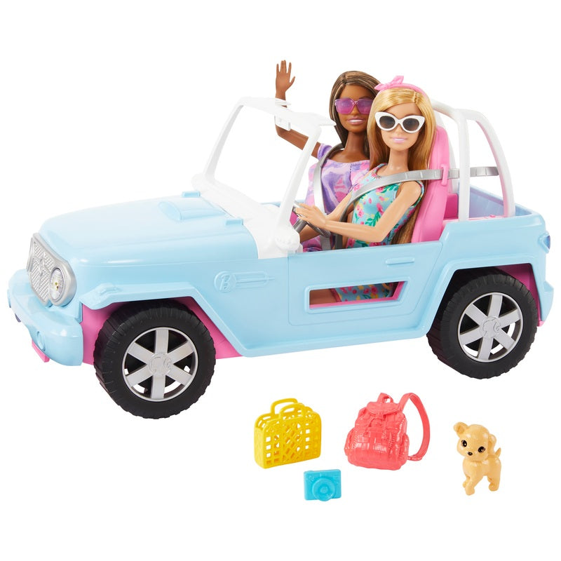 Barbie Jeep with Dolls & Accessories + Free Activity Book