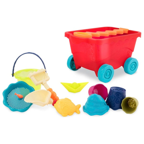 Battat Wagon & Beach Toys Wavy-Wagon Red