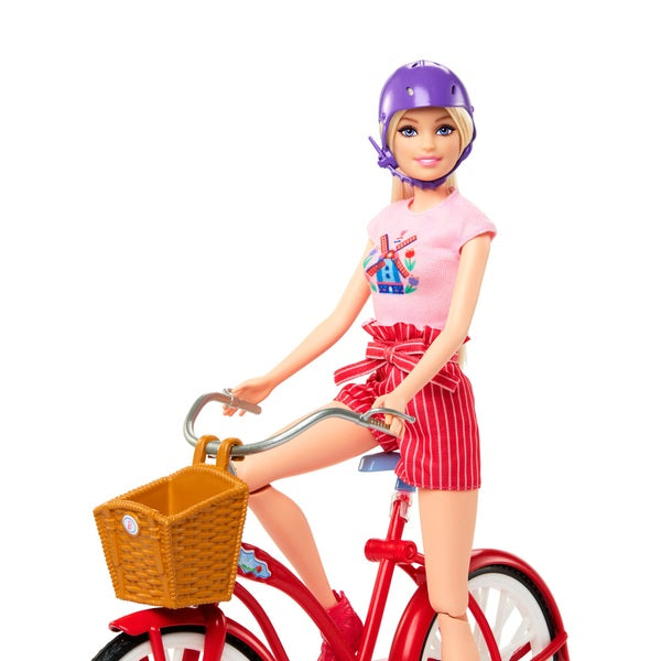 Barbie Pink Passport Holland Doll with Bike