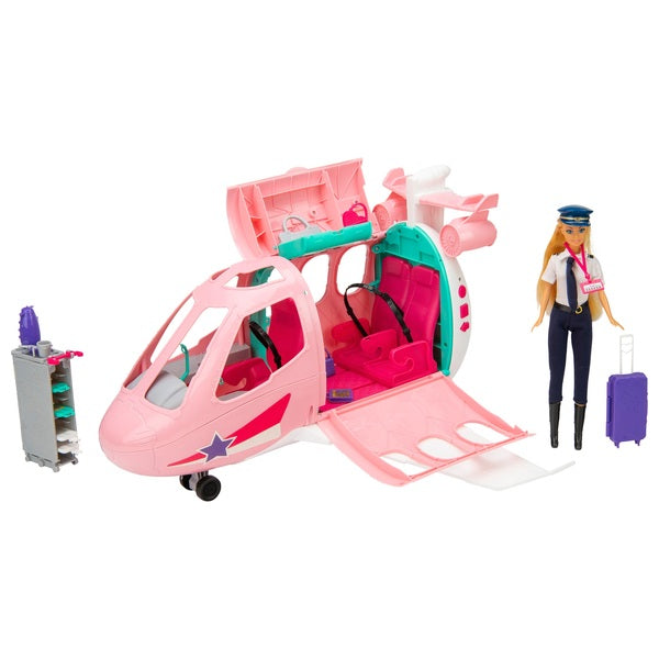 Lights and Sounds Jet Plane Playset with Pilot Doll