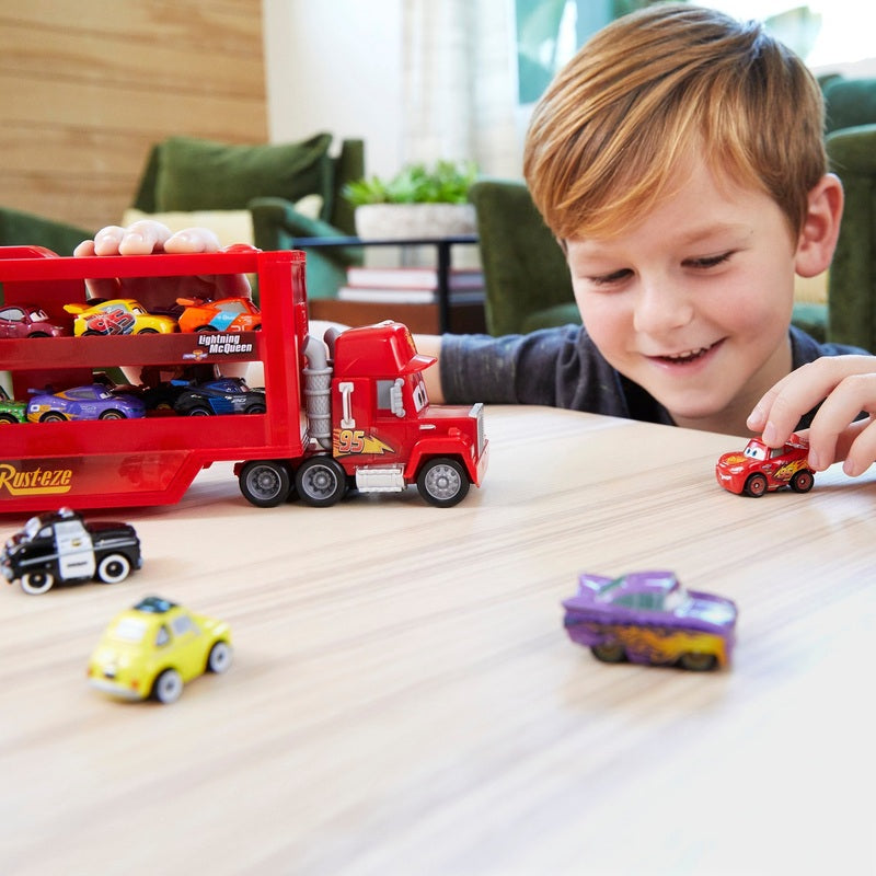 Disney Cars Diecast Mack Hauler Playset with 5 Mini Racers + Free Activity Book