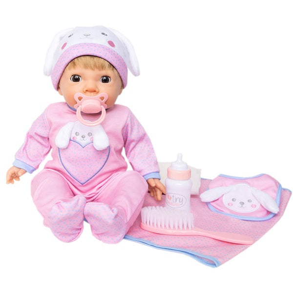 Tiny Treasures Peekaboo Bunny Baby Doll With Accessories