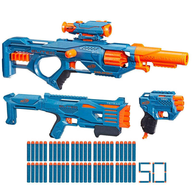 NERF Elite 2.0 Ultimate Blaster 3 Pack + Free Activity Book