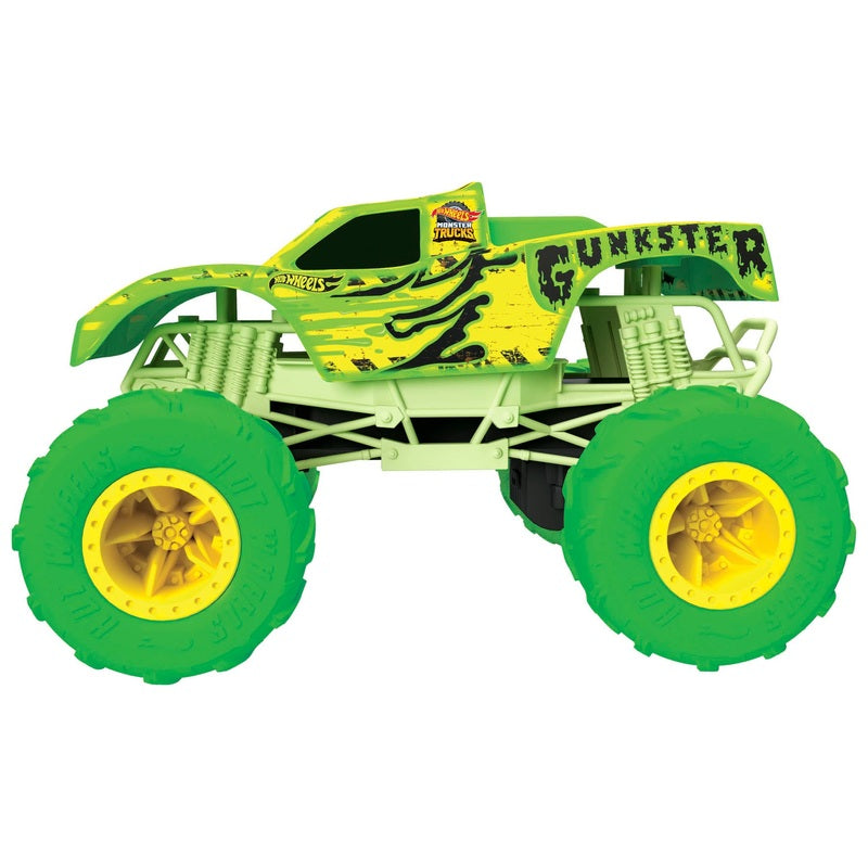 Hot Wheels RC Monster Truck Gunkster Glow (1:15) + Free Activity Book