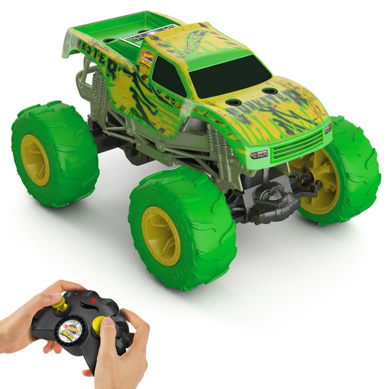 Hot Wheels RC Monster Truck Gunkster Glow (1:15) + Free Activity Book