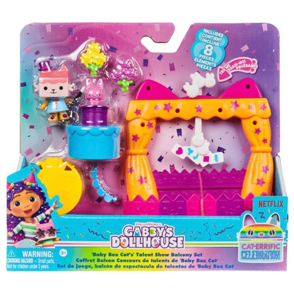 Gabby's Dollhouse Baby Box Cat Talent Show Balcony Playset