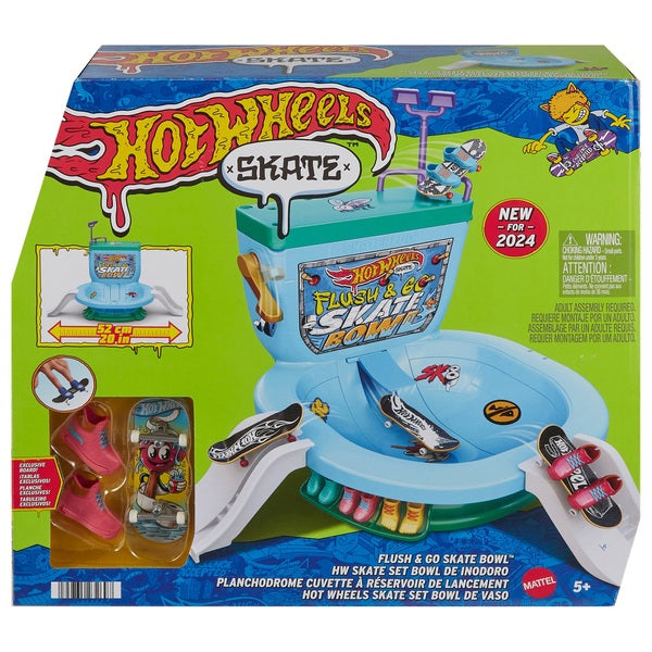 Hot Wheels Flush & Go Skate Bowl Set