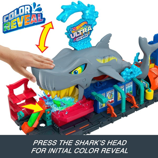 Hot Wheels City Let's Race Netflix -Ultra Shark Car Wash Set