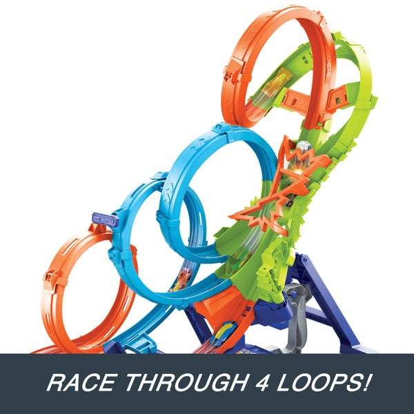 Hot Wheels 4-Loop Crash-Out Track Set Playset