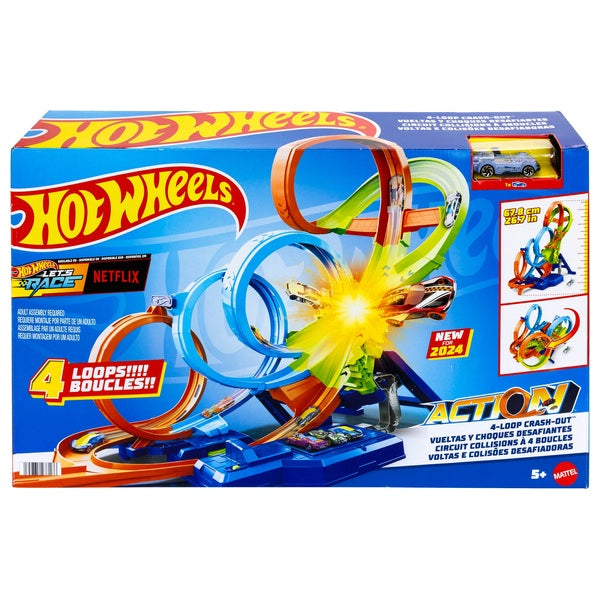 Hot Wheels 4-Loop Crash-Out Track Set Playset