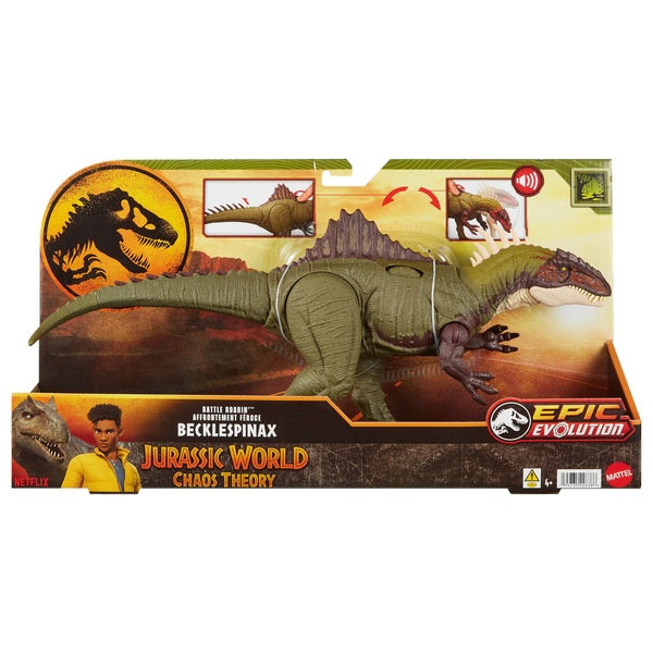 Jurassic World Chaos Theory Battle Roarin' Becklespinax Dinosaur Figure