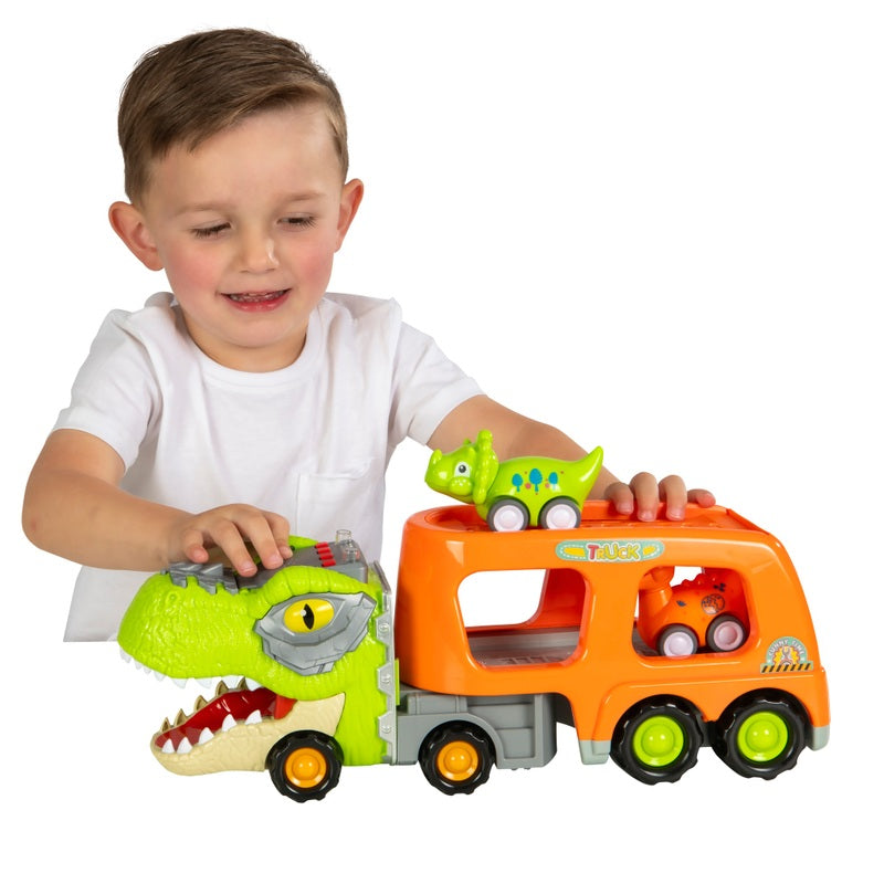 Big Steps Dinosaur Hauler Truck with Cars + Free Activity Book