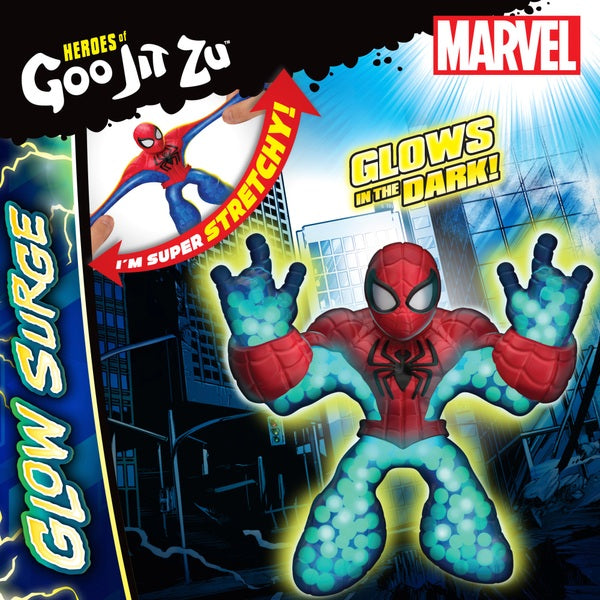 Heroes of Goo Jit Zu: Marvel Glow Surge Hero Pack – Stretch and Glow Spider-Man