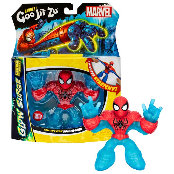 Heroes of Goo Jit Zu: Marvel Glow Surge Hero Pack – Stretch and Glow Spider-Man