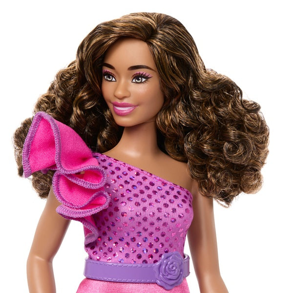 Barbie Fashionista Doll 225 with Brown Hair and Pink Dress