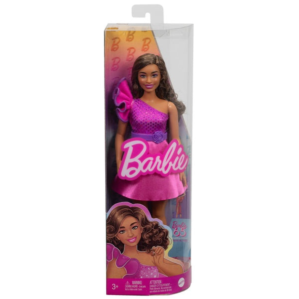 Barbie Fashionista Doll 225 with Brown Hair and Pink Dress