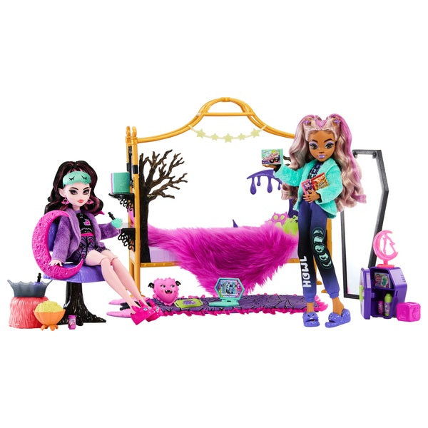 Monster High Creepover Party Bedroom Playset with Two Dolls