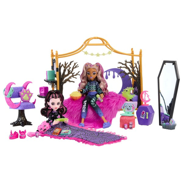 Monster High Creepover Party Bedroom Playset with Two Dolls