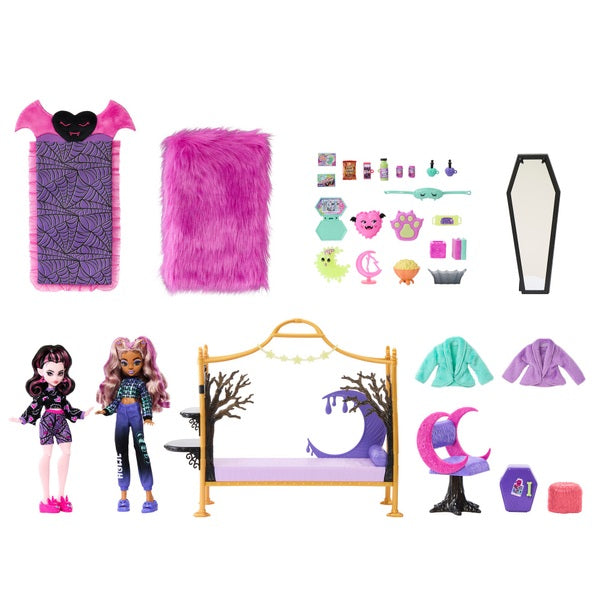 Monster High Creepover Party Bedroom Playset with Two Dolls