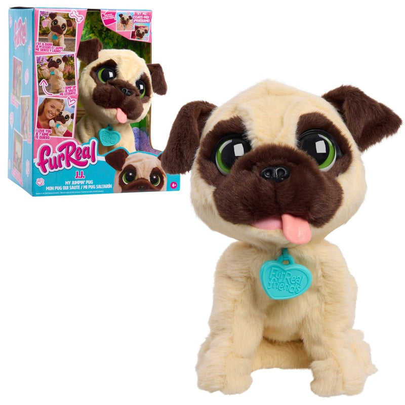 FurReal JJ My Jumpin' Pug Interactive Plush Pet Toy + Free Activity Book