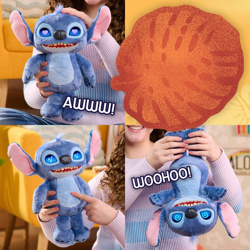 Disney Many Moods Stitch Interactive Plush 35cm + Free Activity Book