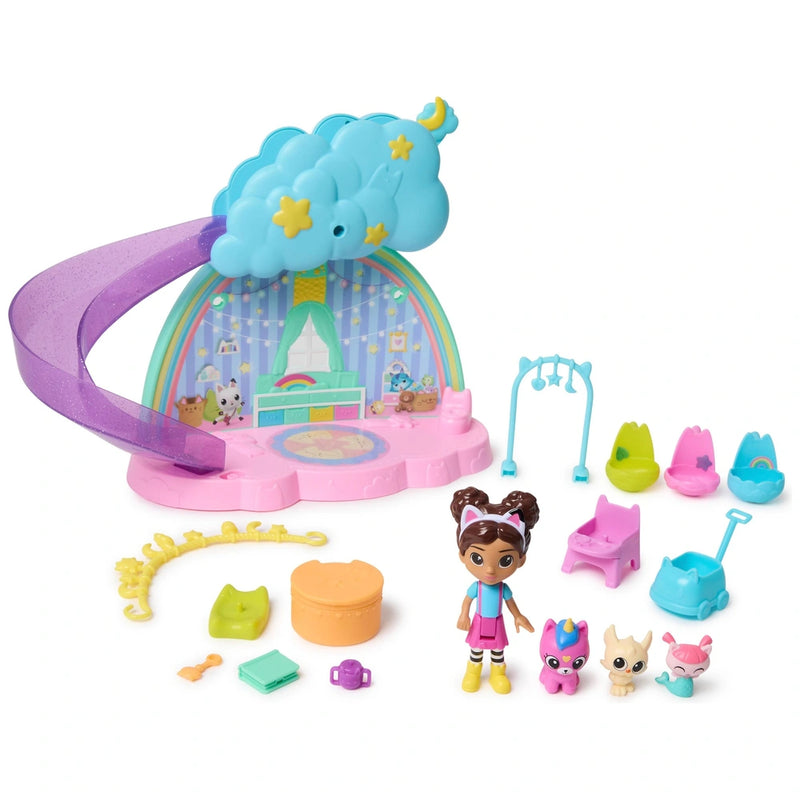 Gabby’s Dollhouse Kitty Care Ear Purrfect Playroom Set + Free Activity Book