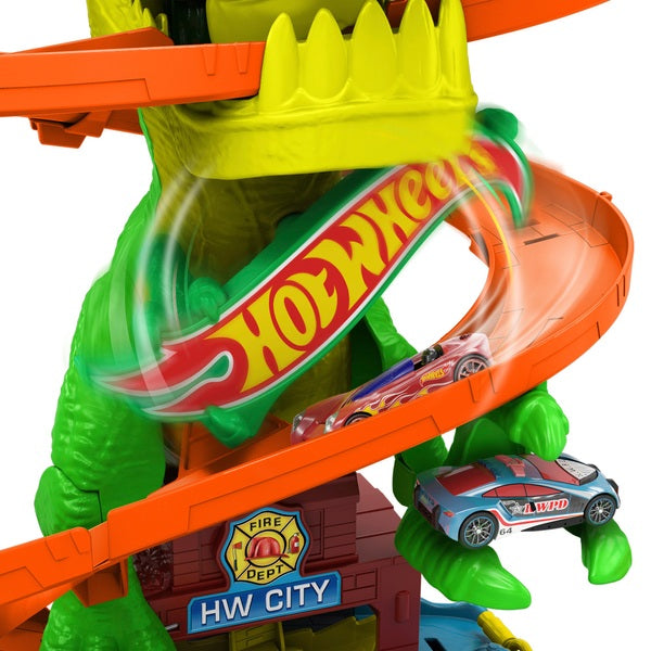 Hot Wheels City T-Rex Blaze Battle Set