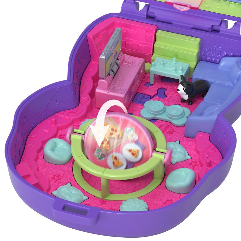Polly Pocket Sleepover Puppy Compact Playset + Free Activity Book
