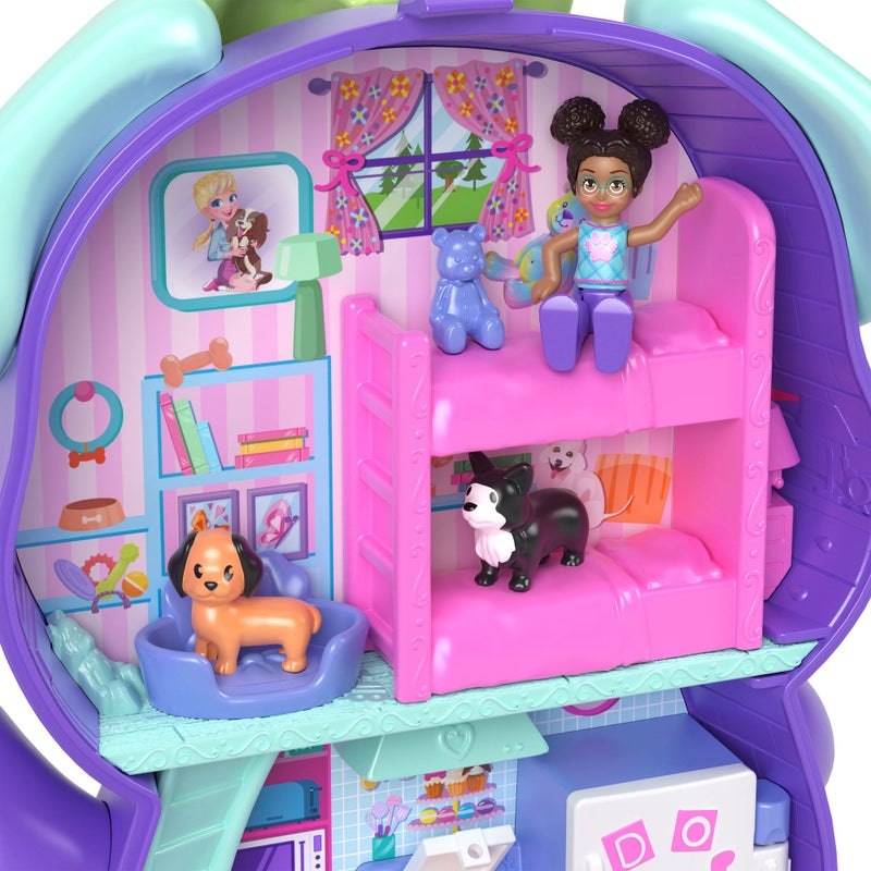 Polly Pocket Sleepover Puppy Compact Playset + Free Activity Book