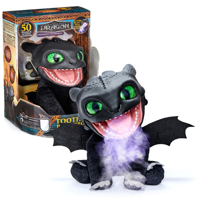 DreamWorks How To Train Your Dragon Toothless Puppetronic Interactive Toy + Free Activity Book