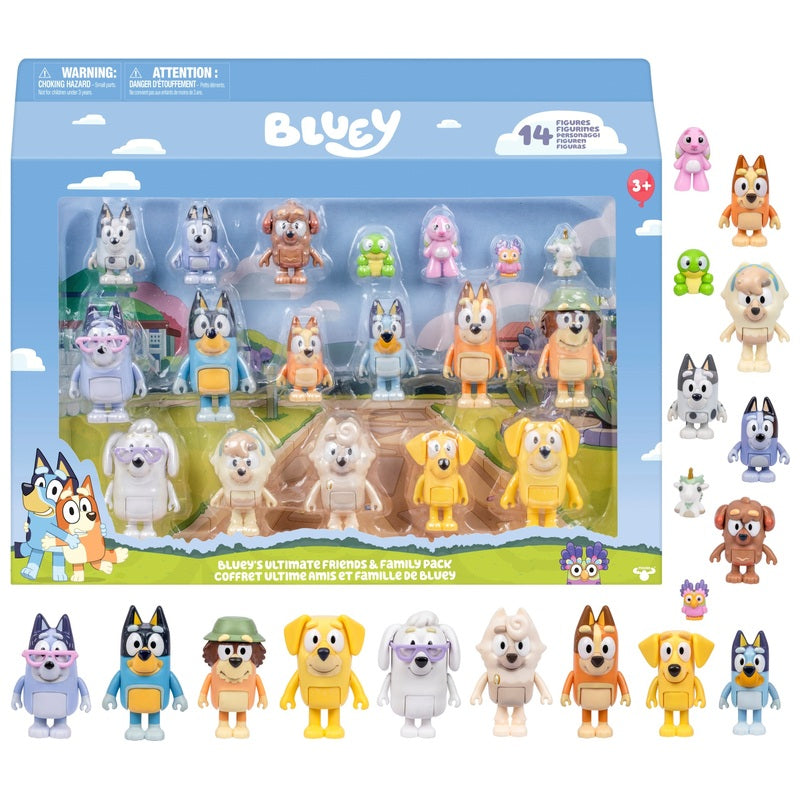 Bluey Ultimate Friends & Family 14-Figure Gift Pack + Free Activity Book Included