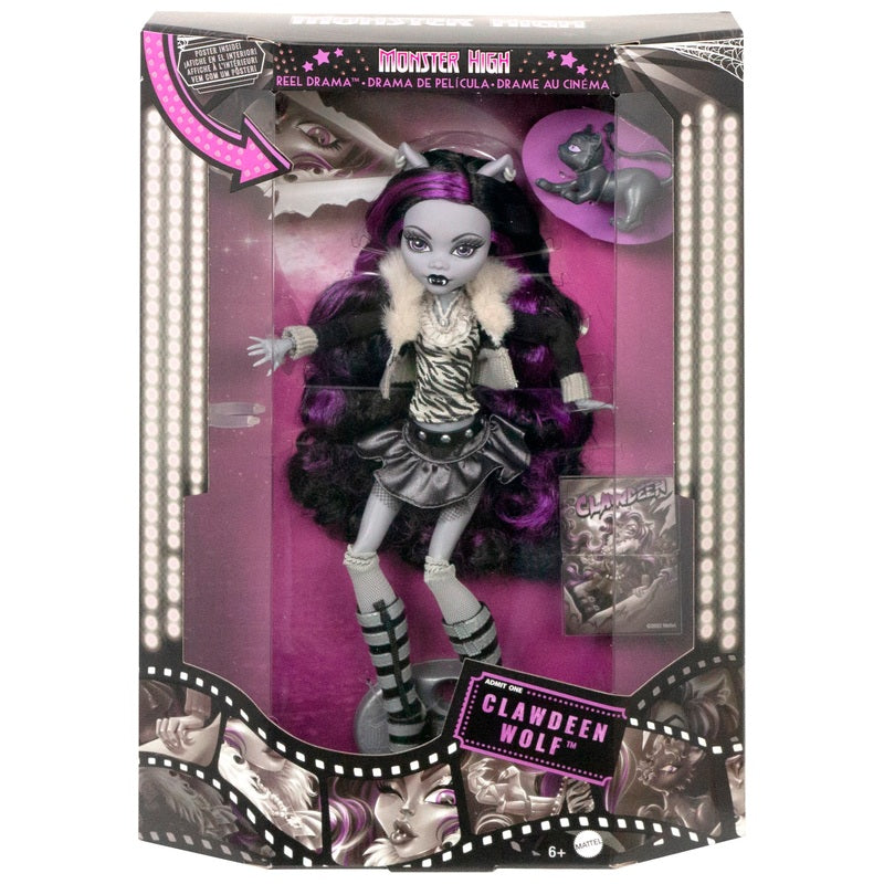 Monster High Reel Drama Clawdeen Wolf Doll + Free Activity Book
