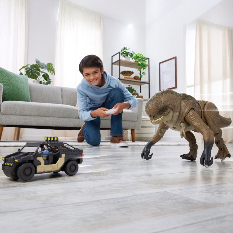 Jurassic World Rebirth Remote Control Track ’n Chomp Distortus Rex Dinosaur + Free Activity Book
