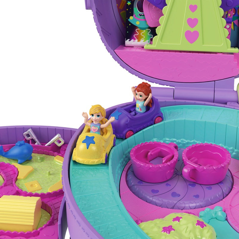 Polly Pocket Go Tiny! Backpack Compact Theme Park + Free Activity Book