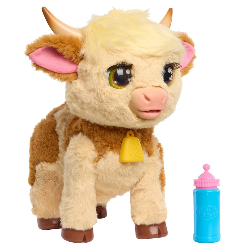 FurReal Maggie the Feed & Follow Cow Interactive Plush Pet Toy + Free Activity Book