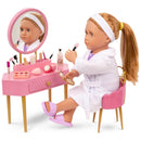 Our Generation Vanity Table & Chair Playset + Free Activity Book