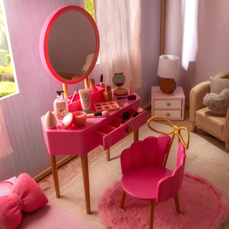 Our Generation Vanity Table & Chair Playset + Free Activity Book