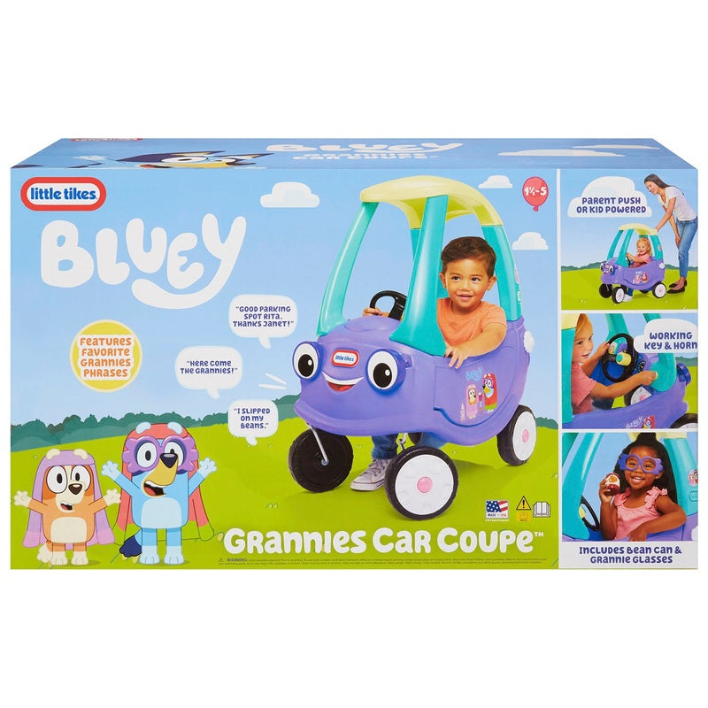 Little Tikes Bluey Grannie's Car Coupe Ride-On + Free Activity Book