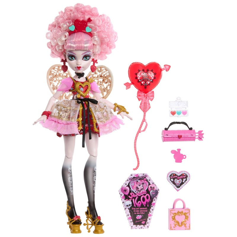 Monster High Scary Sweet Birthday Cupid Asteria Doll + Free Activity Book