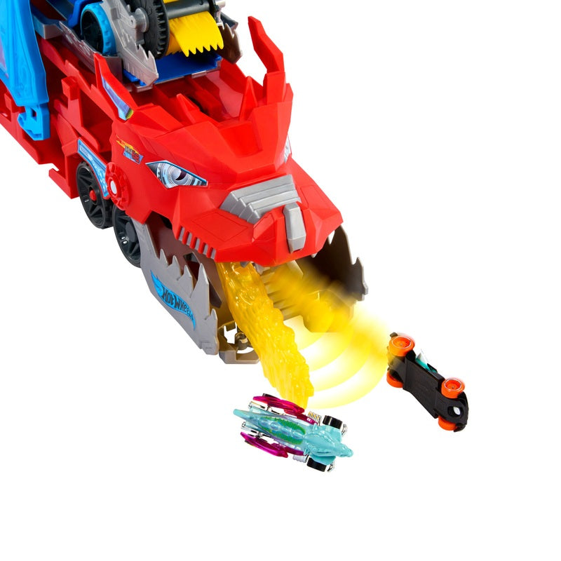 Hot Wheels Ultimate Dual Dragon Transporter + Free Gift Book
