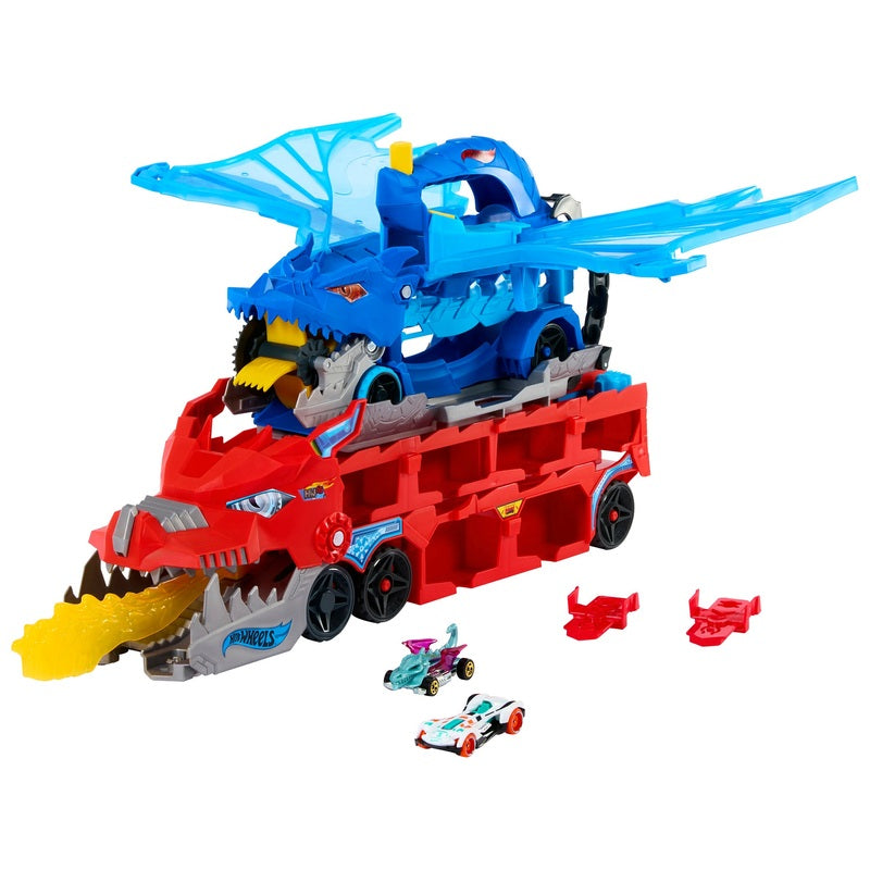 Hot Wheels Ultimate Dual Dragon Transporter + Free Gift Book