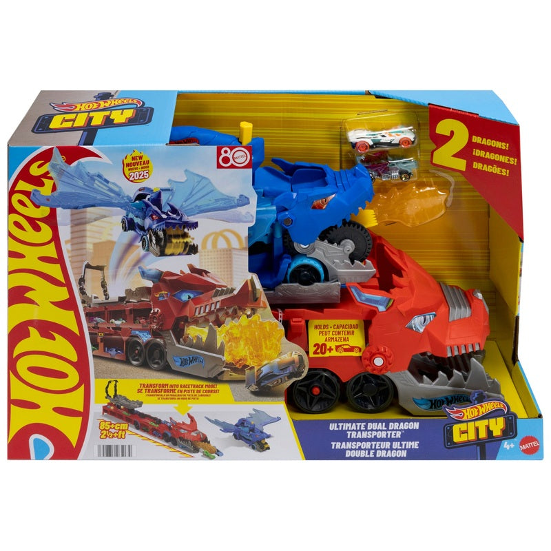 Hot Wheels Ultimate Dual Dragon Transporter + Free Gift Book