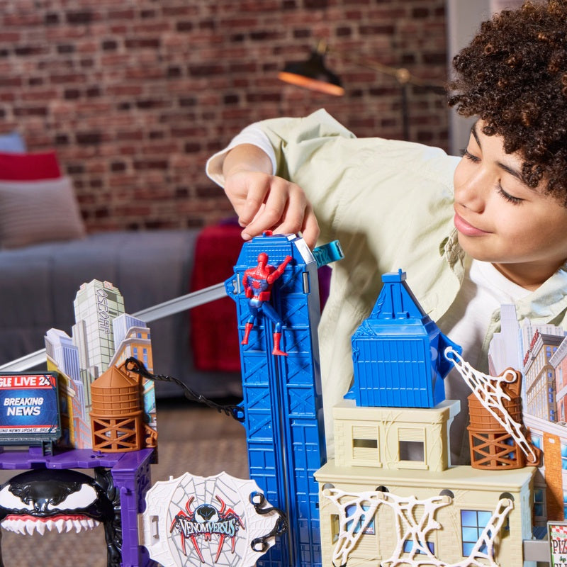 Marvel Spider-Man VenomVersus Web Slinging City Playset + Free Activity Book