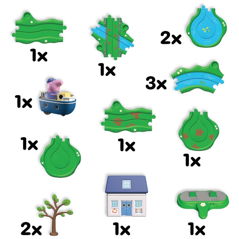 Peppa Pig Whizz-Around Bobbing Along Boat Trip Playset + Free Activity Book
