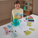 Crafty Co. Kids Drawing Robot Set – 100 Drawing Cards & 12 Colour Markers